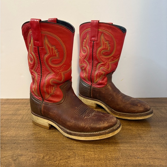 Double H Shoes - Double H Western Boots Cowboy Style 3390 Red women’s 7.5 M round toe cl